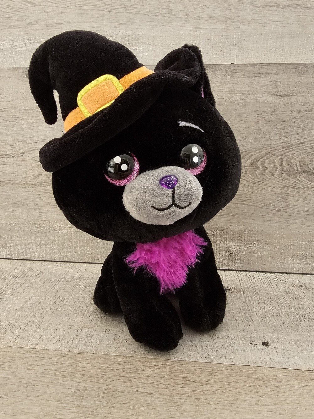 Russ Plush Black Cat 8” Lil Peepers Sparkle Eyes Halloween Stuffed Animal Toy